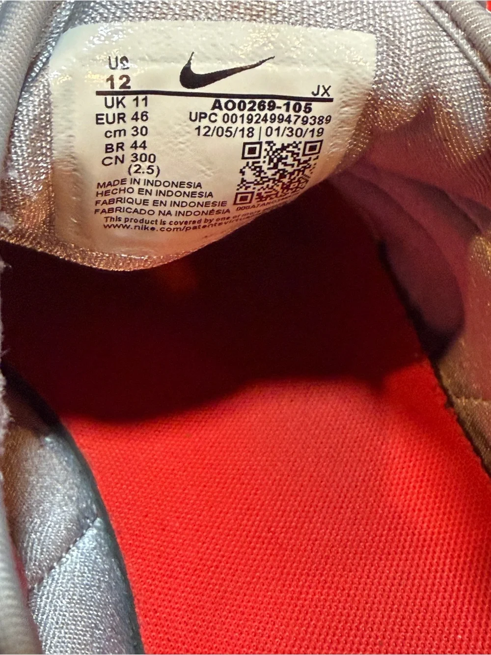Nike Air Zoom 2K 2019 Grey Infrared White Red AO0269-105 MENS 12 Sneaker Classic